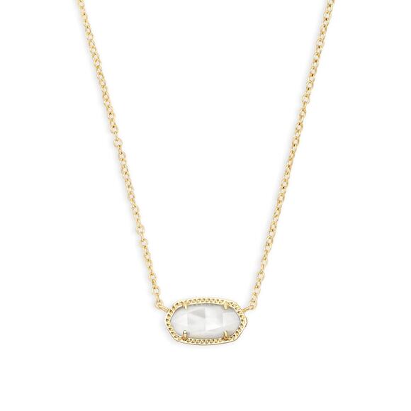 Kendra Scott Elisa Necklace 18k Gold Veined Ivory Mop - OS - Picture 1 of 4